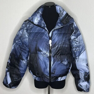 Basic Pleasure Mode Battle‎ Angel Puffer Jacket Blue Size UK 8
